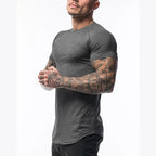 Men's 2023 Gym Sport Running T-Shirt with High Elasticity and Quick Dry Technology