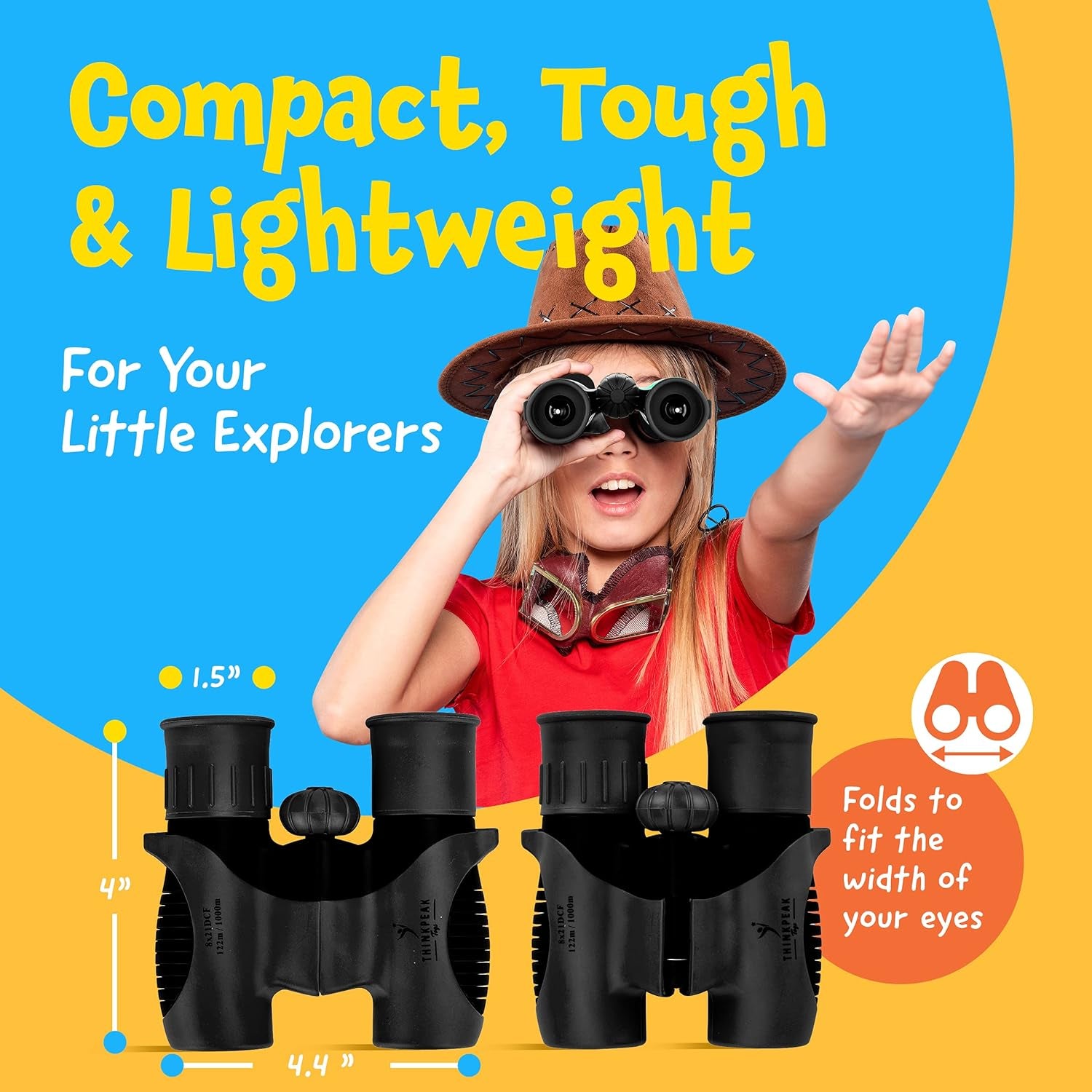 THINKPEAK 8X21 Kids Binoculars - Ideal for Ages 8-12, Perfect for Birthdays and Back to School