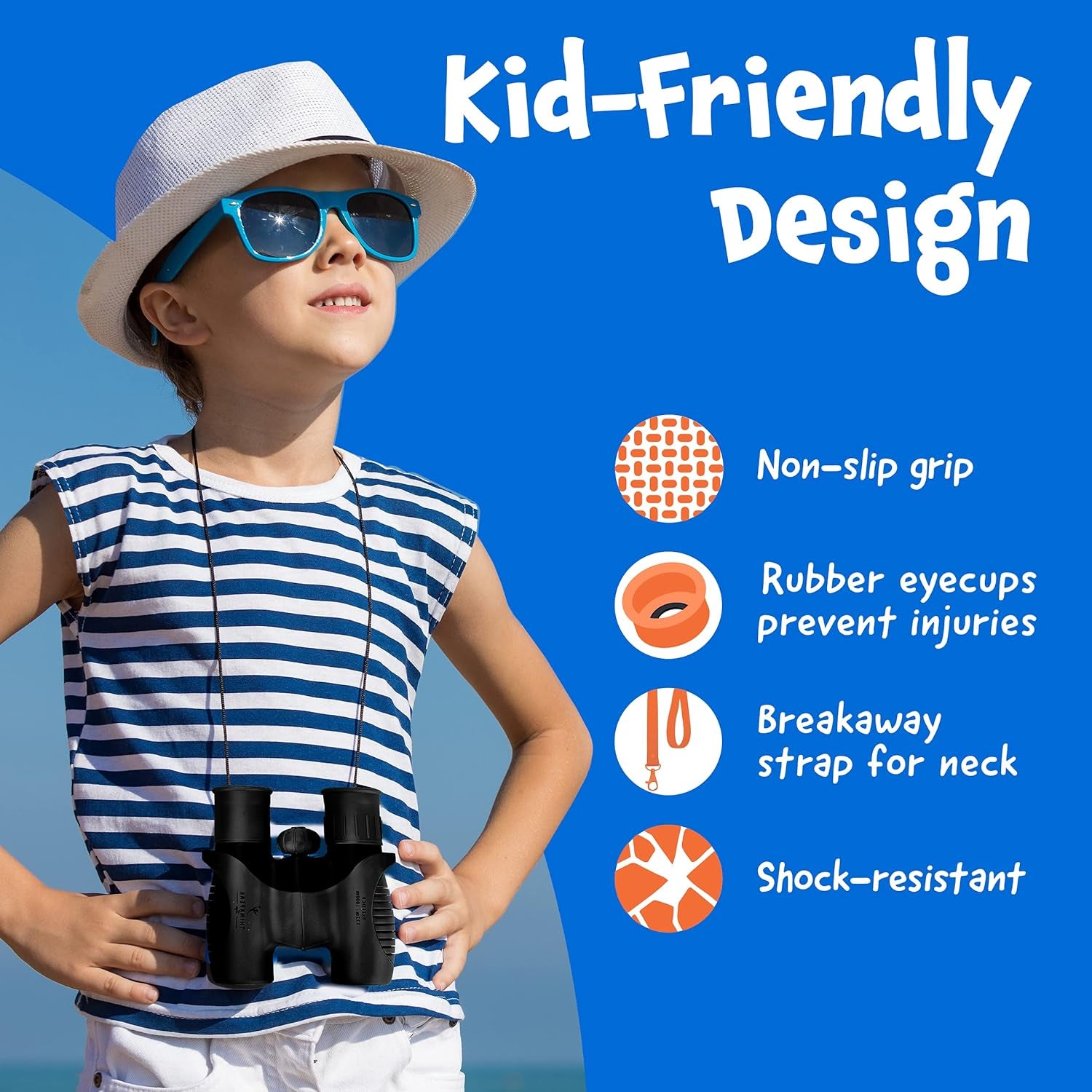 THINKPEAK 8X21 Kids Binoculars - Ideal for Ages 8-12, Perfect for Birthdays and Back to School