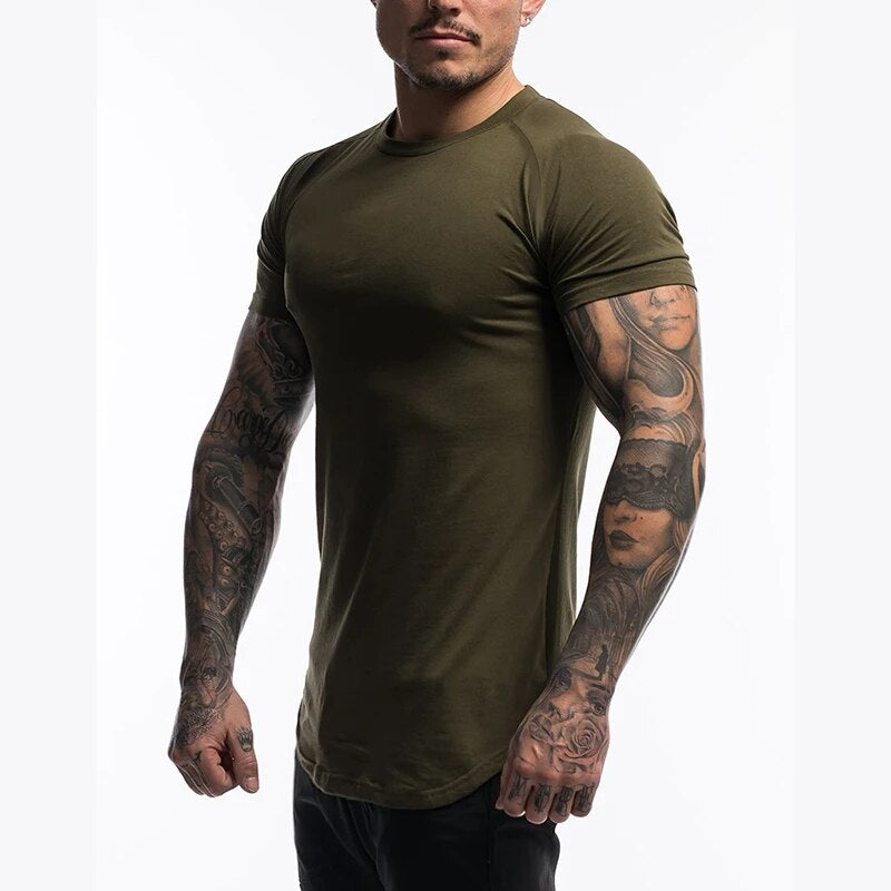 Men's 2023 Gym Sport Running T-Shirt with High Elasticity and Quick Dry Technology
