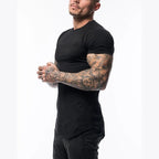 Men's 2023 Gym Sport Running T-Shirt with High Elasticity and Quick Dry Technology