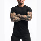 Men's 2023 Gym Sport Running T-Shirt with High Elasticity and Quick Dry Technology