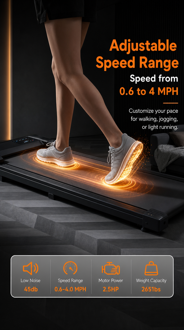 2.5HP Under Desk Portable Walking Pad