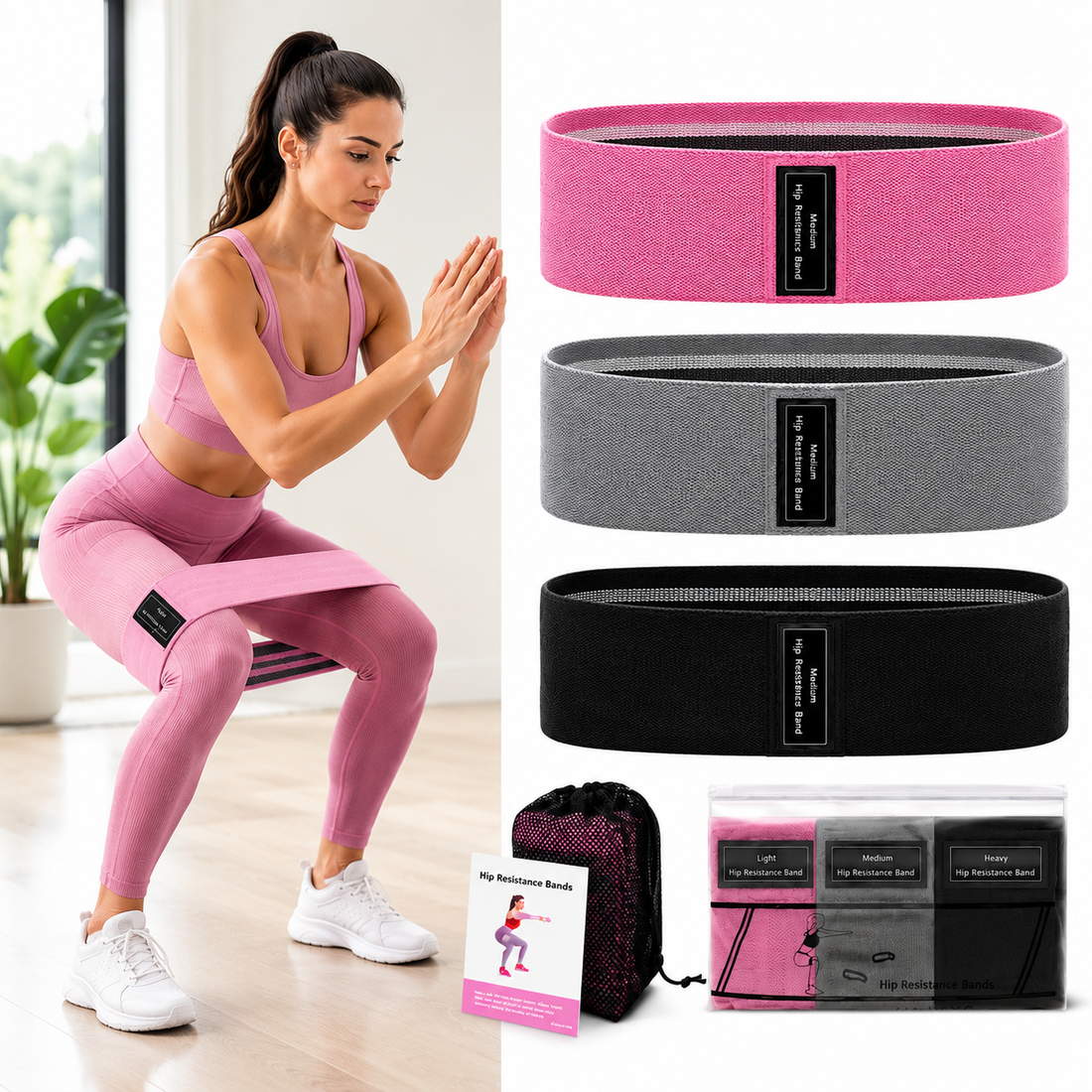 Fabric Resistance Bands - Set of 3