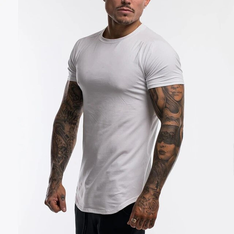 Men's 2023 Gym Sport Running T-Shirt with High Elasticity and Quick Dry Technology