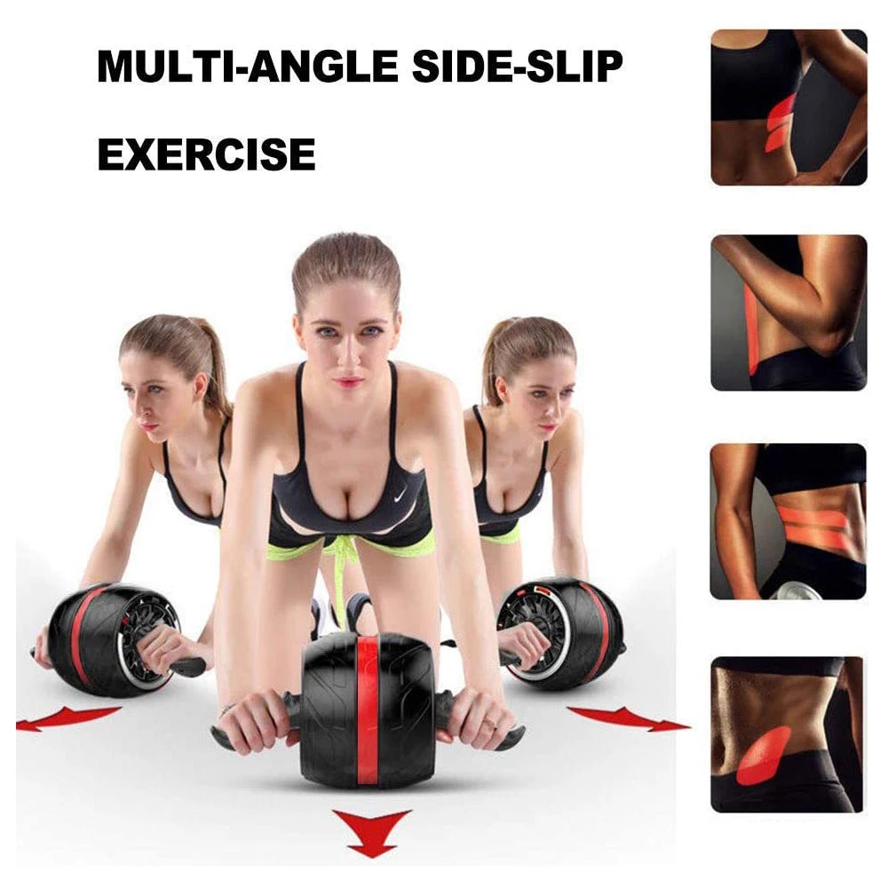 No Noise Abdominal Muscle Trainer Ab Roller Abdominal Wheel Home Training GYM Fitness Equipment Roller Automatically Rebounds