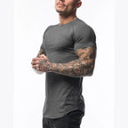 Men's 2023 Gym Sport Running T-Shirt with High Elasticity and Quick Dry Technology