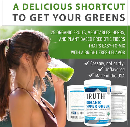  Organic Green Superfood Powder to Boost Energy &amp; Immunity, Healthy Digestion for Men &amp; Women